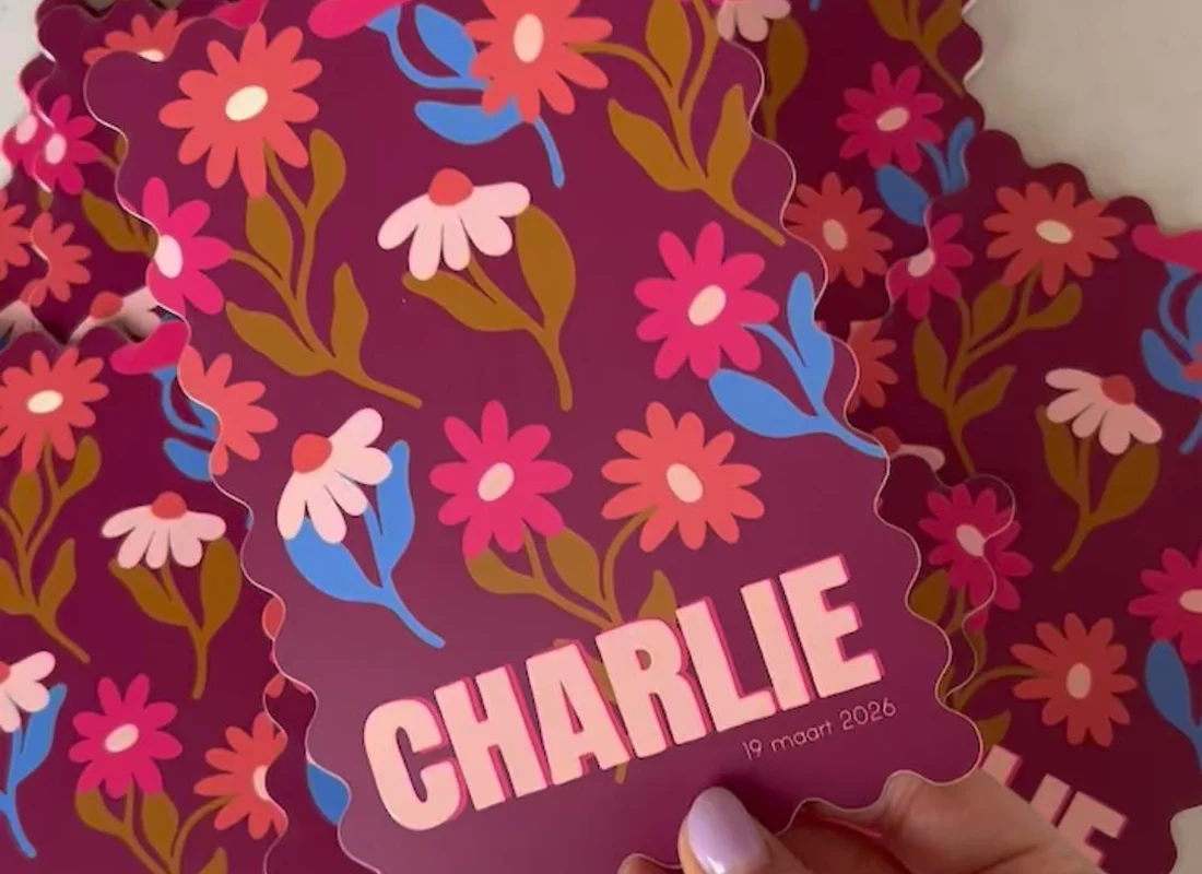 Geboortekaartje bloemen Charlie