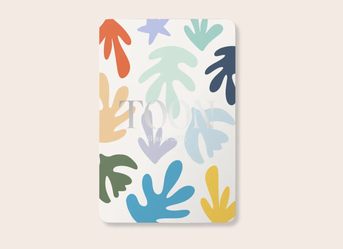 Geboortekaartje Matisse stijl zilverfolie Toon